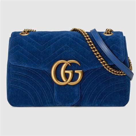 gucci marmont blue velvet|authentic Gucci Marmont.